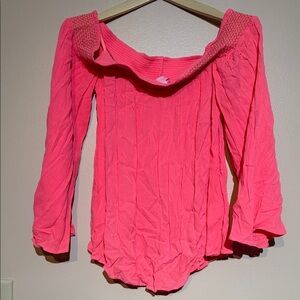 Lilly Pulitzer Vibrant Pink Off-Shoulder Blouse